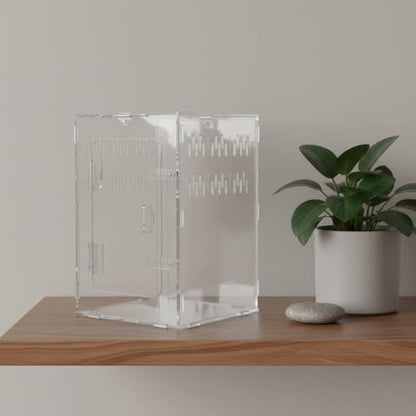 Acrylic Habitat Clear Observation Reptile Cage Secure Closure Multiple Ventilation Holes Suitable for Pet Feeding Home Display, Double Door Small - style: Double Door Small