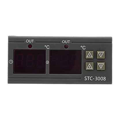 STC-3008 Dual Display Dual NTC Probe Sensor Digital Temperature Thermostat Controller(110-220V)