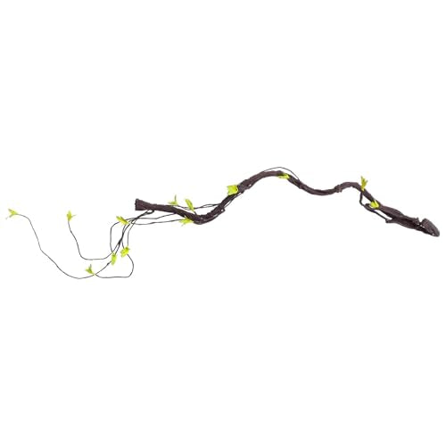 Hemoton Artificial Climbing Plant Vine for Reptile Terrariums, Bendable Simulation Rattan Vine with 100cm Soft Leaves for Pet Enclosure Decoration and Jungle Environment