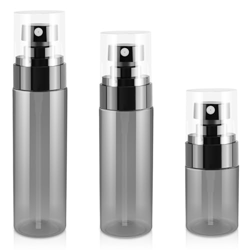 3Pack Small Spray Bottle, Black Plastic Fine Mist Mini Spray Bottles, Empty Refillable Travel Mister Spray Bottle for Hair, Cleaning, Salons, Planting, Skin Care - color: Black-3, size: 1OZ+2OZ+3.4OZ