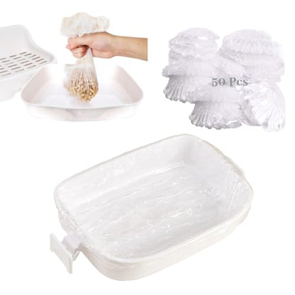 BNOSDM 50 PCS Rabbit Cage Liners Disposable Guinea Pig Cage Liner Hamster Tray Liner Plastic Small Animals Bedding Waste & Litter Pan Bag Universal Toilet Film for Bunny Hedgehog Ferret Rat - color: Transparent-50 Pcs