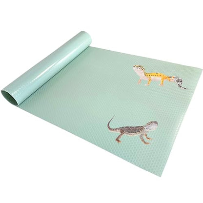 Tank Liner, 17.7" x 59", Reptile Terrarium Substrate Mat Carpet Bedding, Enclosure Liner for Bearded Dragon Leopard Gecko Lizard Tortoise Snake (Turquoise) - color: Turquoise
