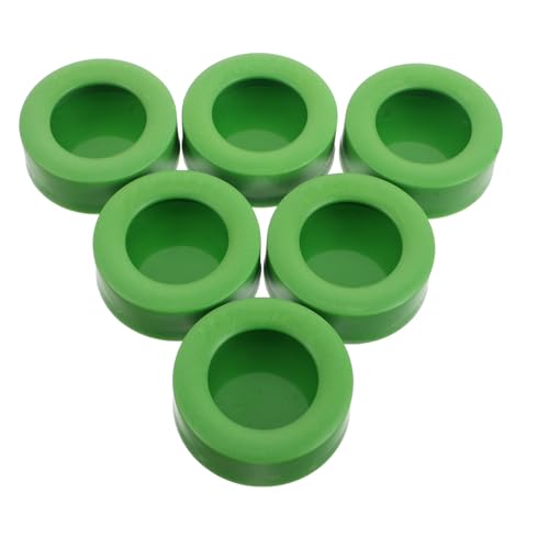 ABOOFAN 6pcs Anti-Escape Reptile Feeding Bowls for Bearded Dragon and Crested Gecko, 0.9inch Depth Round Food Dishes, Green Plastic Mealworm Feeders for Lizard Terrarium Accessories