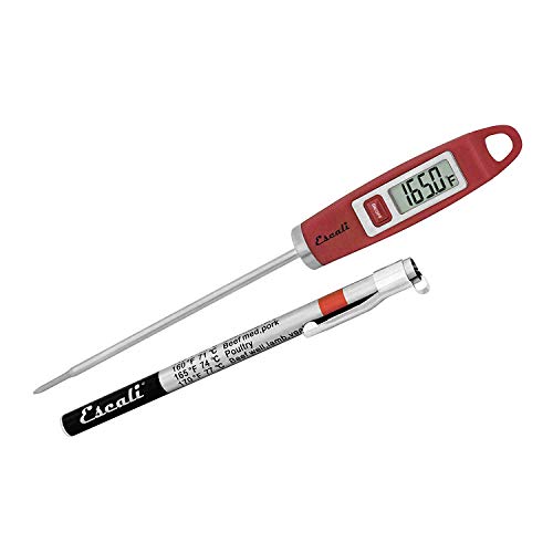 Escali DH1 Gourmet Digital Meat Thermometer with Extra Long Probe, NSF Certified, Red - color: Red