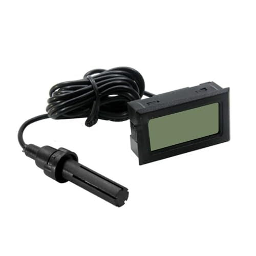 AYNEFY Digital Thermometer Hygrometer with Probe Ph Water Humidity Meter LCD Display Temperature Humidity Meter for Indoor Incubator Reptile Plant Terrarium Embedded Installation Wide