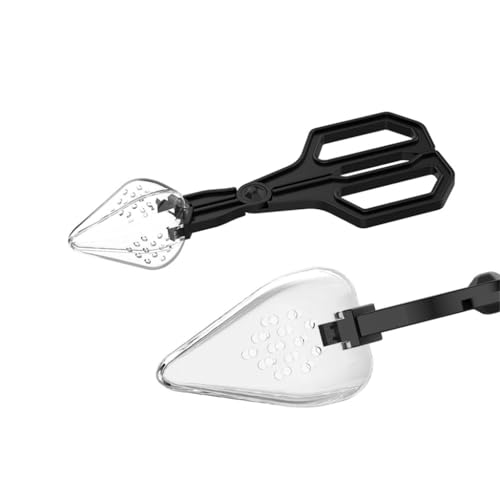 Reptiles Feeding Tongs,Clear Reptiles Feeding Tongs Gentle Creature Catcher Tool with Ergonomic Grip for Safe Handling Easy - color: Black, size: 18x7.50cm/7.09x2.95in