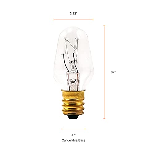 Sylvania 4 Watt Night Light Bulbs 4 Pack - Incandescent C7 E12 Candelabra Base Night Light Bulb, Dimmable Small Mini Bulbs for Nightlights, 4W 120V Clear Warm White - color: Clear Finish
