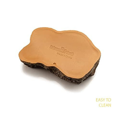 Extra Large Simulation Rock Reptile Feeding Bowls Resin Corn Snake Ball Python Iguana Bearded Dragon Tortoise Food Water Dish Bathing Bowl Habitat Accessories, 9.5 inch x 6 inch, S