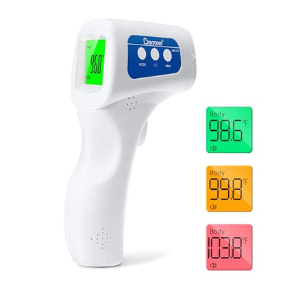 Berrcom Digital Non Contact Infrared Forehead Thermometer Contactless Thermometer 3 in 1 for Kids Infant Adult Fever Check Thermometer Temperature Gun for Baby - color: White