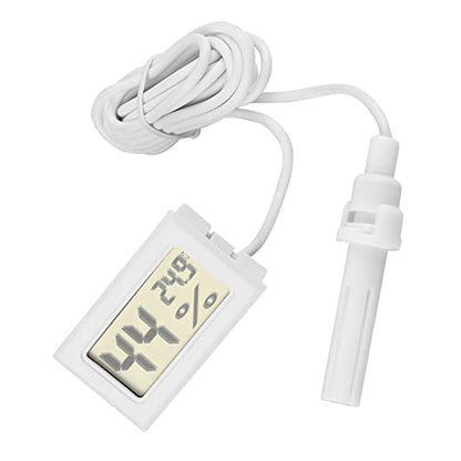 LCD Digital Thermometer Hygrometer with External Probe Perfect for Reptile and Incubator Use Accurate Temperature and Humidity Measurement