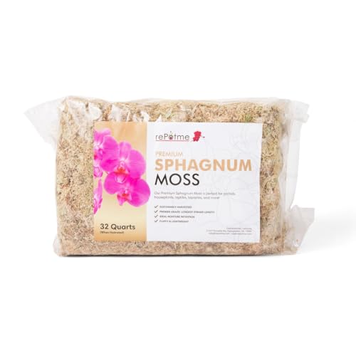 rePotme Premium Organic Sphagnum Moss, Orchid Moss - 32 Quarts (When Hydrated) - style: 32 Quarts