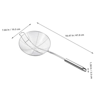 PRETYZOOM Stainless Steel Colander Ladle with Hook Versatile Skimmer Spoon for Cooking and Frying Lightweight Design Easy to Clean Kitchen Tool for Food Filtration