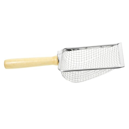 SUPVOX Stainless Steel Reptile Litter Scoop Nonslip Handle Cat Litter Sifter for Turtles Lizards and Pets Easy Waste Cleanup Tool for Reptile Terrariums