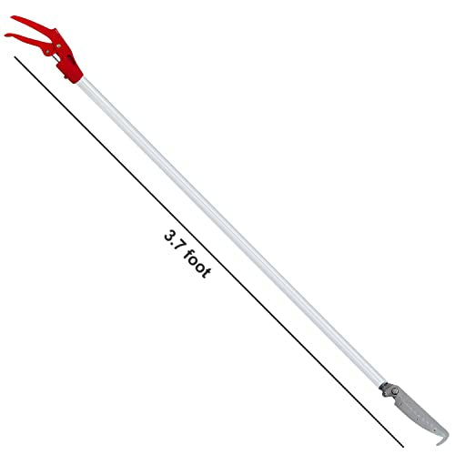 3.7 FT Snake Grabber Long Handle with Hooks, Rattle Snake Catcher Tool, Professional Reptile Wide Jaw Tongs