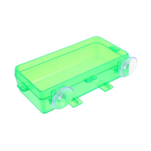 Toddmomy Secure Reptile Water Basin Insect Feeder for Bearded Dragon Gecko Snake Easy to Install Suction Cup Bowl - color: Light Green, size: 9.00X6.00X3.50CM