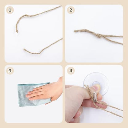 Leopard Gecko Tank Accessories, Straw Hammock with Suction Cup for Small Reptile, Reptile Habitat Decor for Crested Gecko, Chameleon and Other Small Lizards