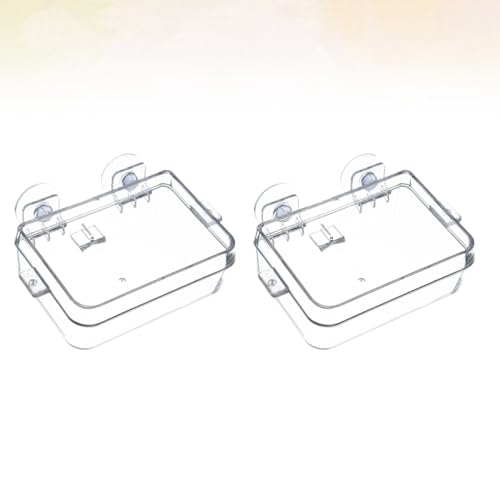 Balacoo 2pcs Reptile Feeding Bowl Anti-Escape Design with Suction Cups Reptile Food and Water Dish for Lizards and Amphibians Terrarium Supplies