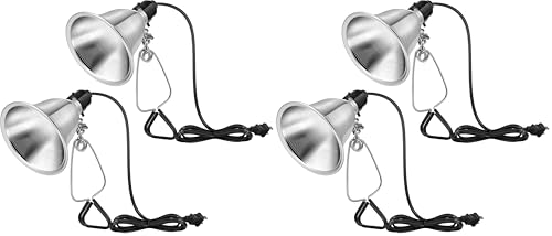 VIVOSUN 4-Pack Clamp Lamp Light with Detachable 5.5 Inch Aluminum Reflector up to 60W E26 Socket (No Bulb Included), 6 Feet Cord, UL Listed - size: 5.5 Inch-4 Pack