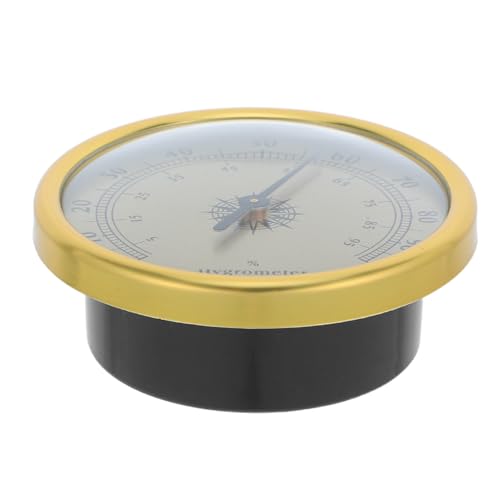 COHEALI Analog Hygrometer 72mm Golden Humidity Gauge No Battery Mechanical Thermometer for Wine Cellar Terrarium Office Desk Indoor Humidity Measurement