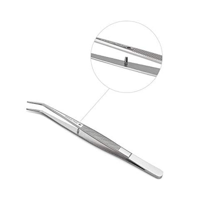 Stainless Steel Tweezers, with Curved Serrated Tip Multipurpose Sewing Machine Tweezers Forceps for Craft Repairing (5PCS) - size: 5 Count (Pack of 1)