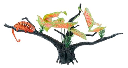 Penn-Plax Green and Red Driftwood Plant - for Aquariums and Terrarium Décor