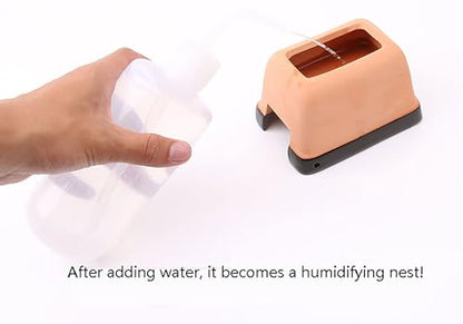 OMEM Premium Reptile Humidification Cave with Basin for Leopard Geckos Professional Clay Pottery Hideaway(Large) - size: L