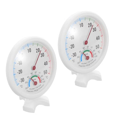 Tofficu 2pcs Refrigerator Thermometer Humidity Gauge Dual Use Indoor Outdoor Thermometer Accurate Temp Humidity Monitor for Fridge Humidifier