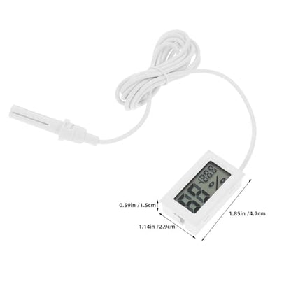 2pcs Embedded Digital Thermometer - Indoor Mini Hygrometer Monitor with External Probe, LCD Celsius Display, for Reptile Terrariums Incubators and Household