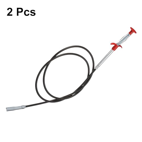 HARFINGTON 2pcs Flexible Grabber Claw Pick Up Tool 0.47" Dia. 63" 4 Claws Stainless Steel Cleaning Hook Unclog Sink Sewer Hair Drain Cleaner Tool Sink Unclogger for Toilet Bathtub Sewer - size: 63"