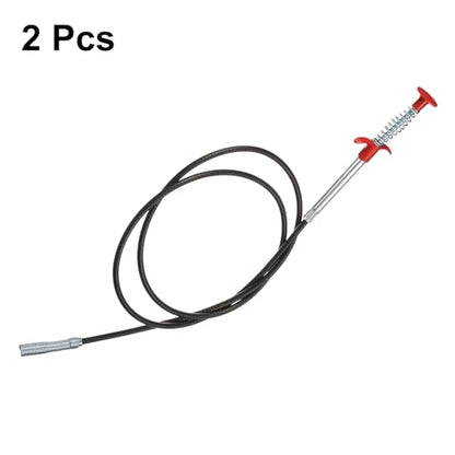 HARFINGTON 2pcs Flexible Grabber Claw Pick Up Tool 0.47" Dia. 63" 4 Claws Stainless Steel Cleaning Hook Unclog Sink Sewer Hair Drain Cleaner Tool Sink Unclogger for Toilet Bathtub Sewer - size: 63"