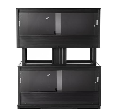 New Age Pet ECOFLEX Two Large Reptile Enclosures with Matching Stacker Combo Set in Black
