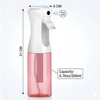 VIGOR PATH Continuous Spray Bottle 200ml/6.7oz Pink - Fine Mist, Leak-Proof, Refillable Hair & Cleaning Sprayer - color: PINK
