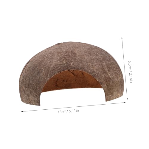 Abaodam Coconut Shell Shelter Reptile Hideout Cave for Leopard Gecko Accessories Bearded Dragon Aquarium Hide Easy to Clean