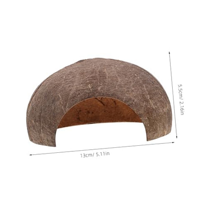 Abaodam Coconut Shell Shelter Reptile Hideout Cave for Leopard Gecko Accessories Bearded Dragon Aquarium Hide Easy to Clean