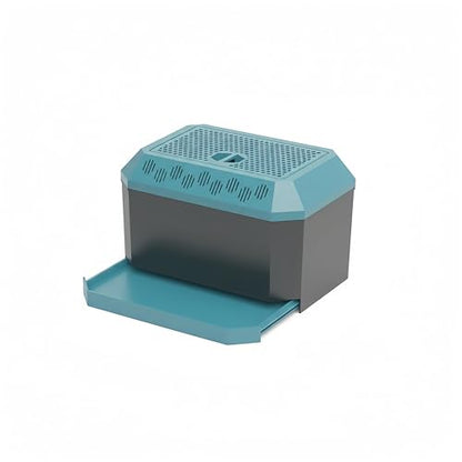 Dubia Roach Feeder Box with Drawer, 9.3" x 6.3" x 5.7" Easy-Clean Cricket Insect Feeding Container, Multi-Function Habitat for Bearded Dragons, Lizards & Reptiles
