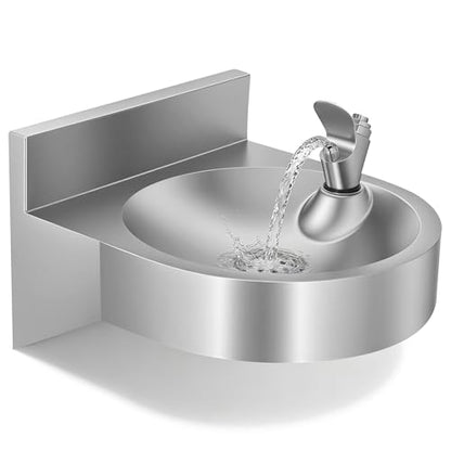 Water Drinking Fountain Wall Mounted for Schools, Gyms, Parks & More | Compact & Space-Saving Design,One-Click Water Output, Stainless Steel Commercial Hydration Station for Indoor & Outdoor