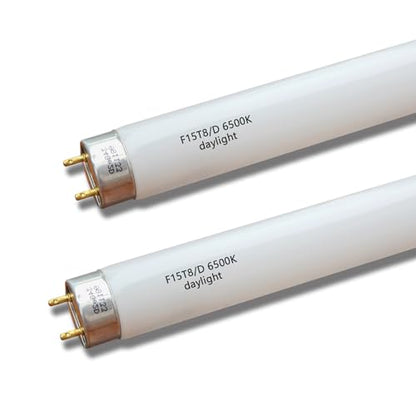 Flyercatch 18inch F15T8-D Daylight 15W Fluorescent Bulb,18'' F15T8/DL 6500K Bright White Lighting, T8 Linear Preheat Lamps, Full Spectrum for Aquarium Fish Tank, Plant Lighting