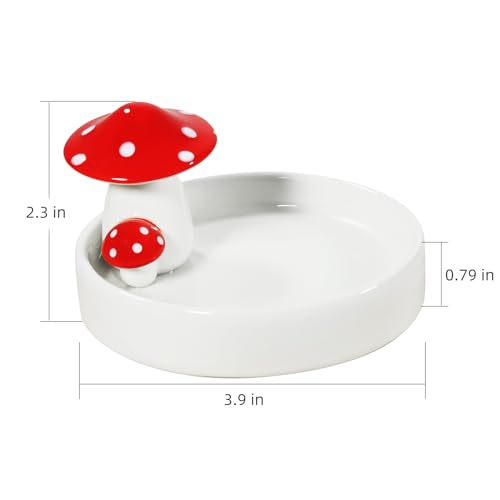 Niteangel Hamster Feeding & Water Bowls- Mushroom Ceramics Series Food Dish Feeding Bowls for Dwarf Syrian Hamsters Gerbils Mice Rats or Other Similar-Sized Small Pets (Feeding Bowl) - size: Feeding Bowl