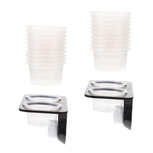 1set Practical Reptile Feeder for Geckos Double Cups Food Bowl Decor for Tank Easy to Clean