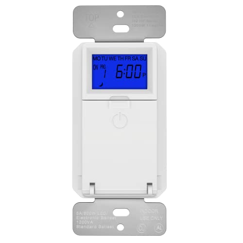 TOPGREENER Digital Astronomic Timer Switch, 7-Day Programmable Sunrise Sunset Timer for Lights, Fans, & Motors, Single-Pole or 3-Way, Neutral Wire Required, UL Listed, TGT01-HN-W, White - color: White, size: New Version