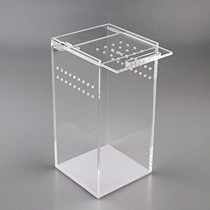 NANEEZOO Magnetic Acrylic Case, 2.9x2.9x6 Inch Nano Arboreal Tarantula Enclosure Reptile Habitat Terrarium Breeding Box for Spider Scorpion Sling Isopods Lizards Invertebrates Insect Mantis