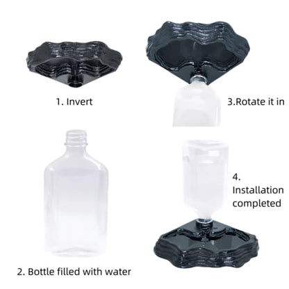 17oz Terrarium Tank Reptile Food Feeders Bowl, Water Feeder Automatic Water Dispenser Waterer Feeding Accessories, for Geckos Lizards Turtle Bearded Dragons - Black - color: Black