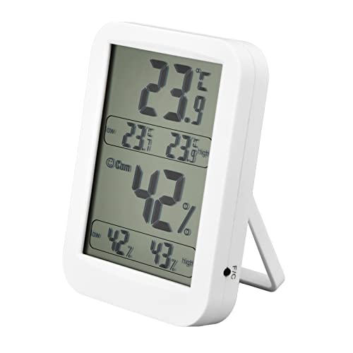 Digital Thermometer Hygrometer, Large LCD Temperature Humidity Meter, Accurate Dual Probe Sensor with Real Time Monitoring for Reptile Terrarium Greenhouse Warehouse