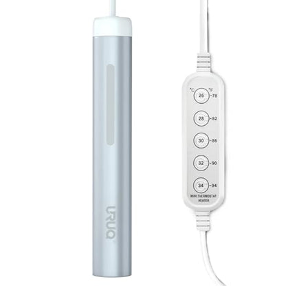 Small Aquarium Fish Tank Heater: URUQ 25W Submersible Aquarium Heater Adjustable Temperature Ultra-Low Water Level for Betta Fish Starter Kit - Under 5 Gallon Mini Aquarium