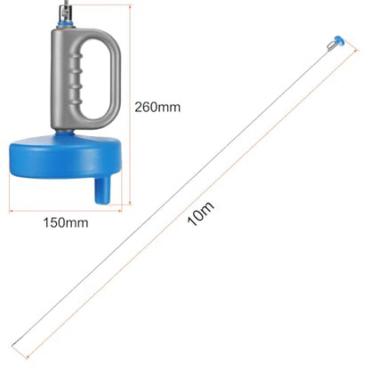 HARFINGTON Drain Augers 33 Ft Stainless Steel Flexible Plumbing Auger Hair Drain Cleaner Tool Toilet Auger Clog Remover Tool for Kitchen Bathroom Shower Sink Toilet Bathtub, Blue - size: 10m