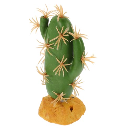 COLLBATH Faux Cactus Reptile Decor Plastic Resin Simulated Plant for Terrarium and Aquarium Safe Lizard Tank Accessory Vibrant Natural Look for Amphibian Habitat