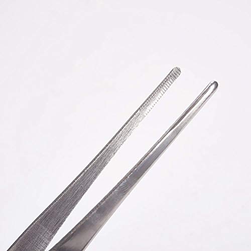Stainless Steel Tweezers with Serrated Tip Aquarium Polished Long Handle Precision Tweezers for Craft, Electronics Fish Tank Plants Reptile Feeding Tongs with Round Tip 20cm 2pcs