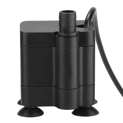 Mini USB Submersible Water Pump | 5V Low Voltage Safe for Fish Aquarium | Quiet Aquarium Pump with Adjustable Flow | 120L / H, 4 - Vane Turbine