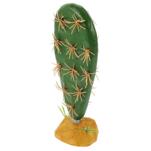 Simulation Reptile Plant Artificial Cactus for Terrarium and Aquarium Decor Plastic Resin Habitat Hideout Non-Fading Reptile Tank Accessory for Lizards Amphibians and Fish