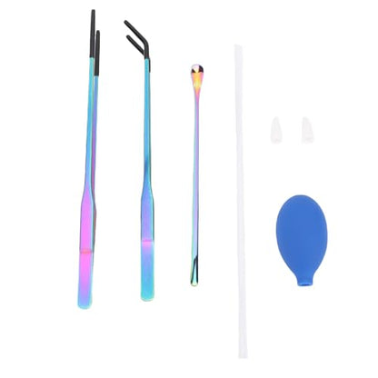 YUYTE Reptile Feeding Tongs with Rubber Tip, Reptile Feeder Tool Kit Stainless Steel Feeding Tweezers for Plants Pet Care and Gardening, Tank Accessories Aquariums Supplies